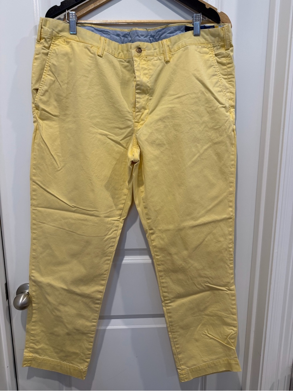 Ralph Lauren Yellow Cotton Twill Slim Chino Pants